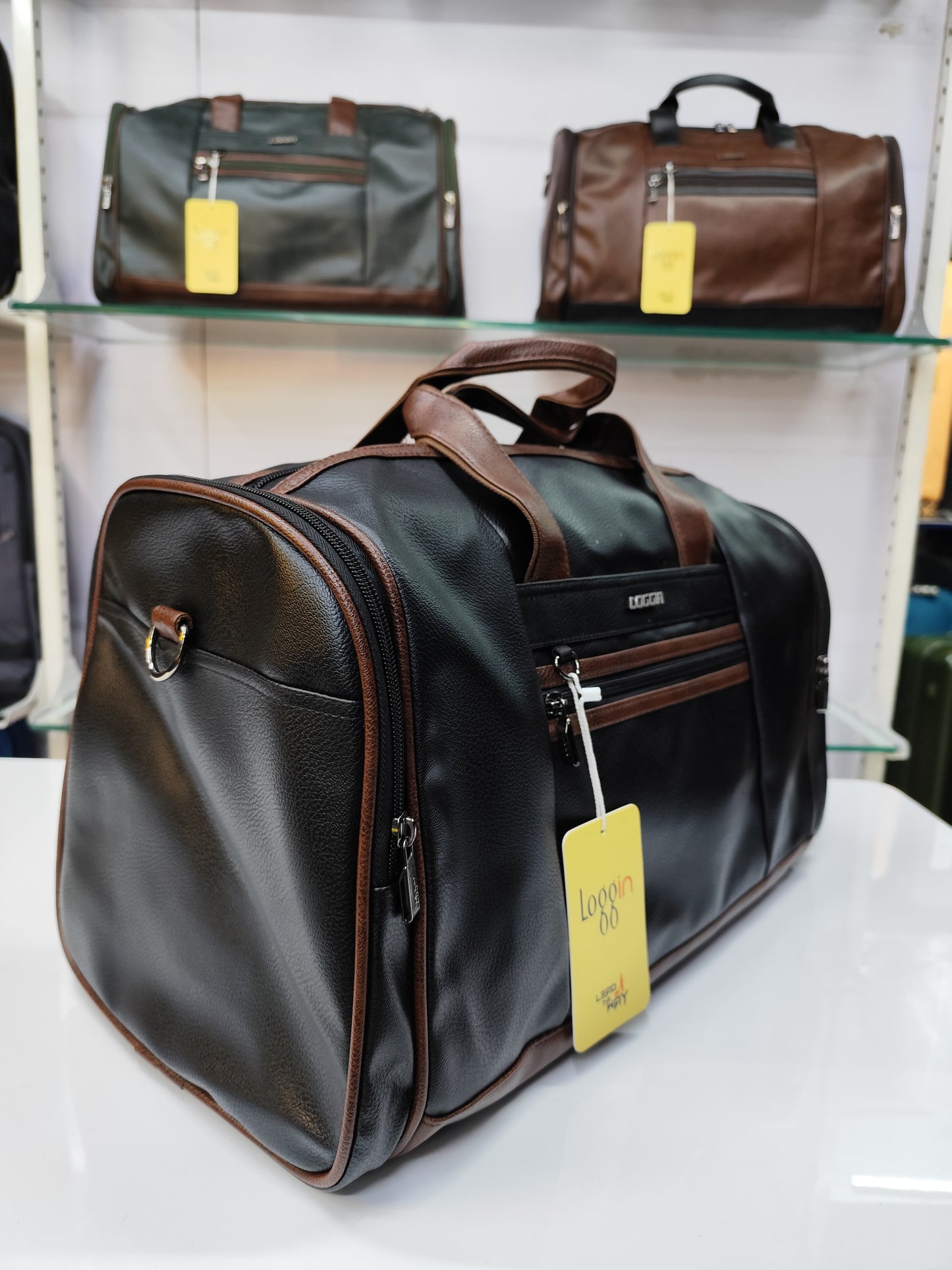 Premium Leather Travel Duffle Bag