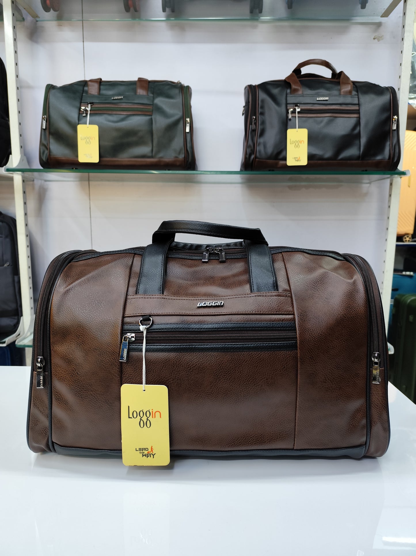 Premium Leather Travel Duffle Bag