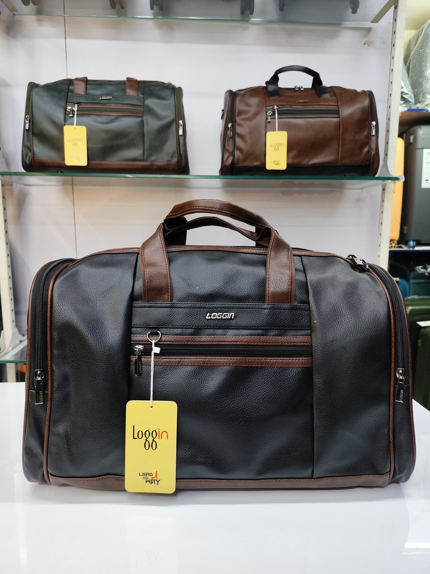 Premium Leather Travel Duffle Bag
