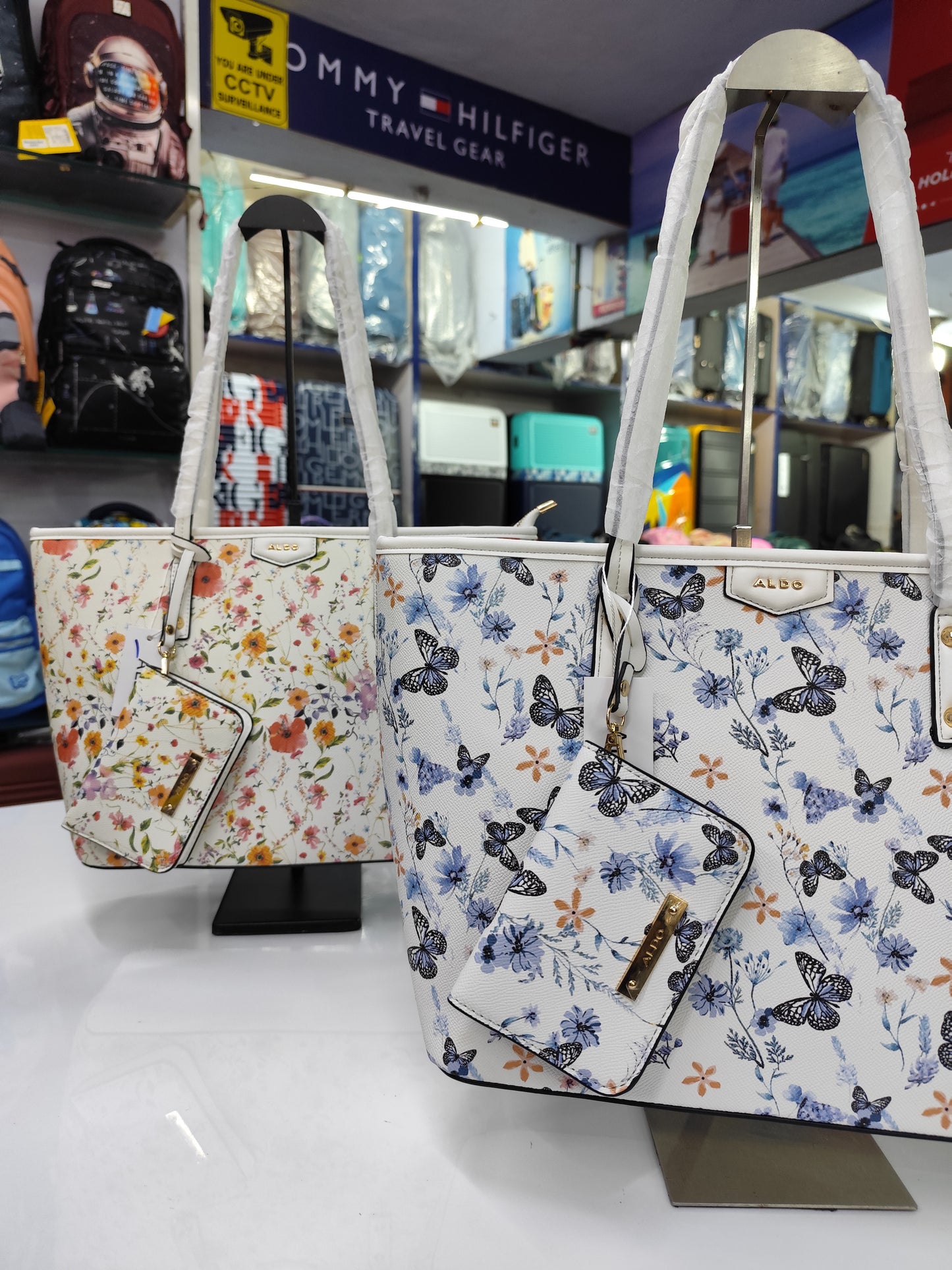 Floral Women's Tote Bag with Matching Zip Pouch