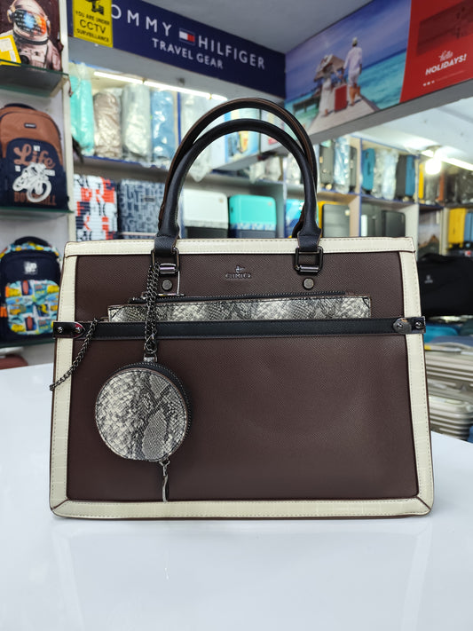 Women's Premium Leopard Print Structured Tote Bag
